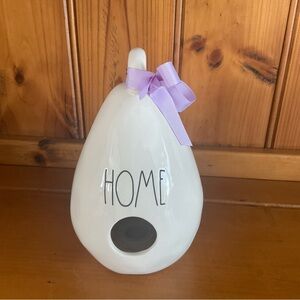 Rae Dunn By Magenta Teardrop White Birdhouse With Dragonfly - HOME 9” Tall NWT